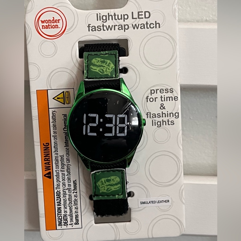 Wonder Nation Black and Green LED Watch